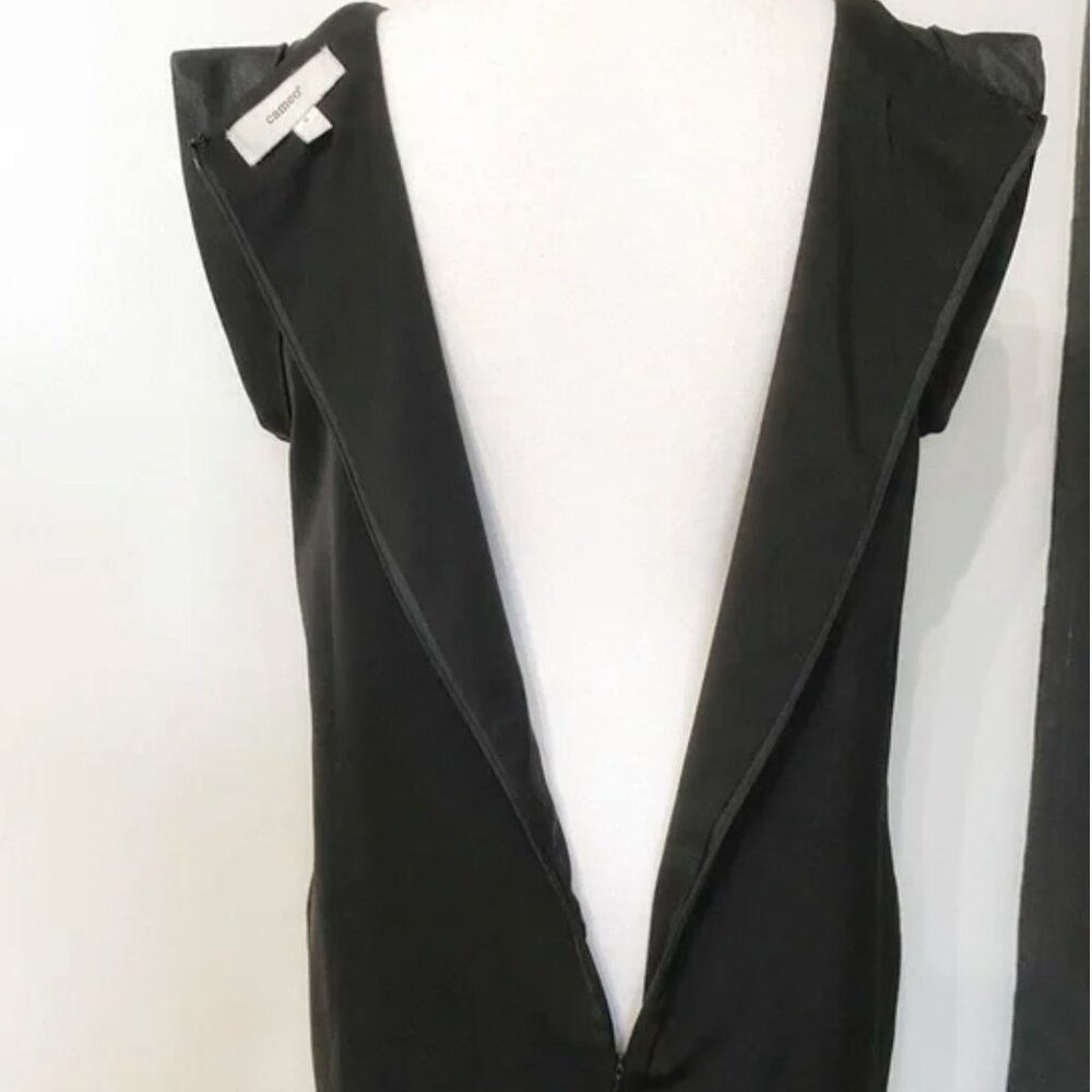 CAMEO BLACK PANELLED SHORT ROLLED SLEEVE SHIFT FORMAL DRESS - S - Picture 7 of 9